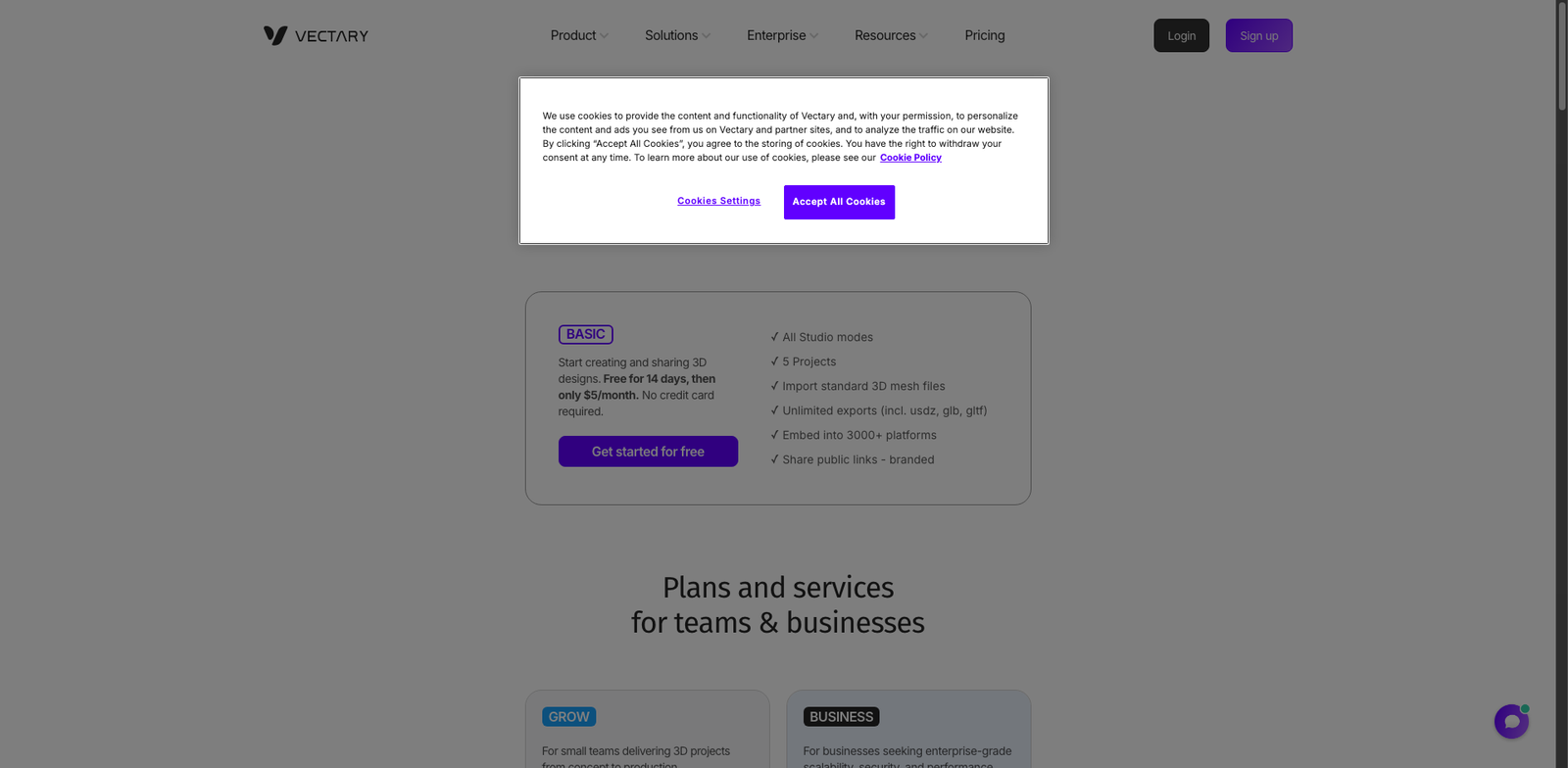 Vectary Mockups pricing