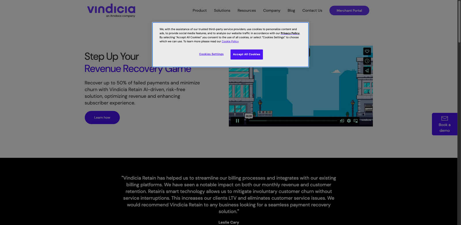Vindicia Subscribe homepage