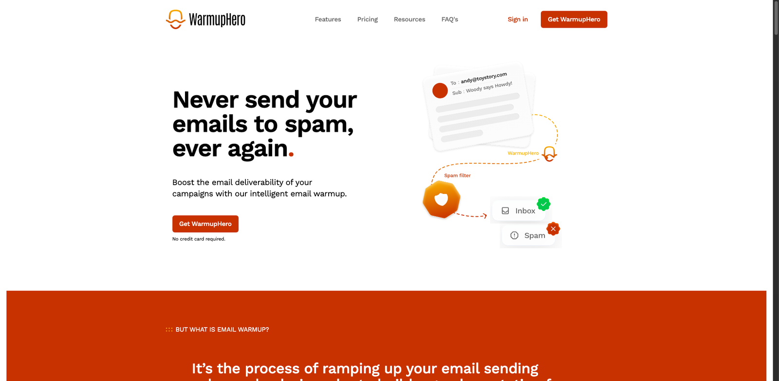 WarmupHero homepage