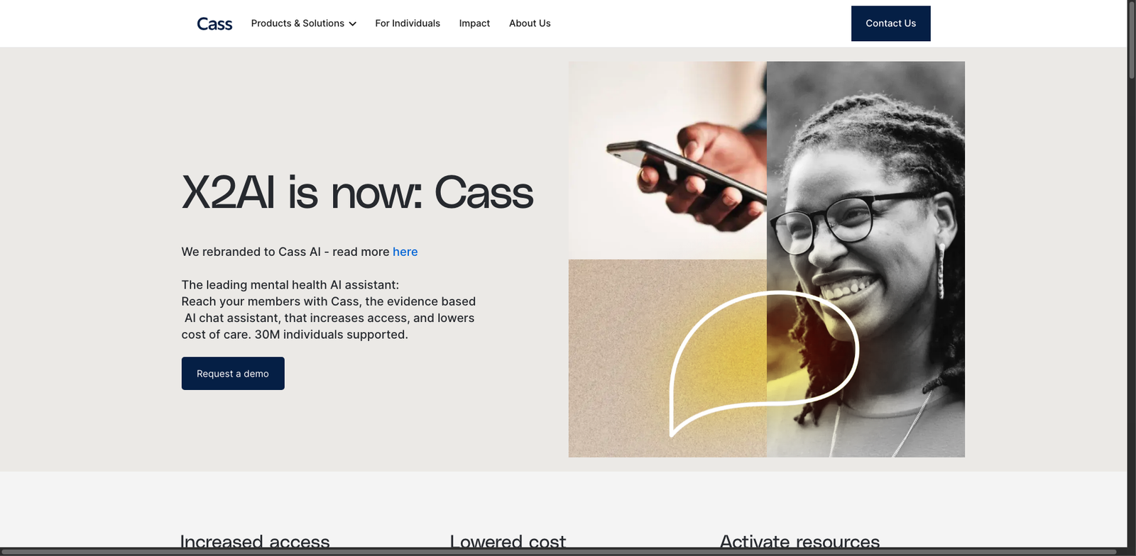 Tess AI homepage