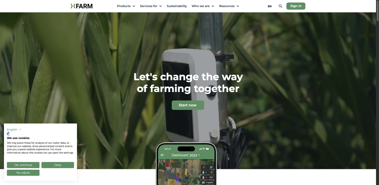xFarm Technologies homepage