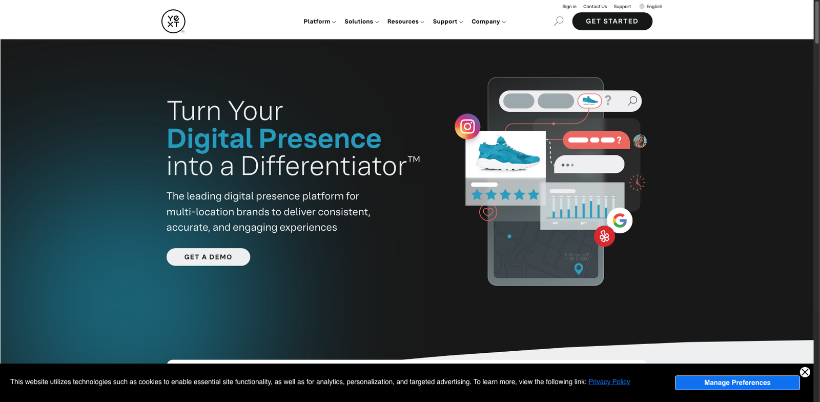 Yext Reviews AI homepage