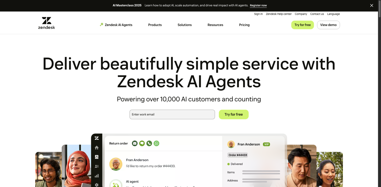 Zendesk Sunshine Predict homepage